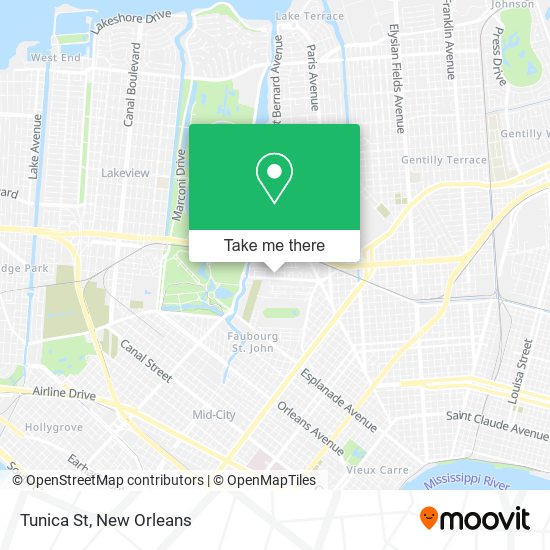 Mapa de Tunica St