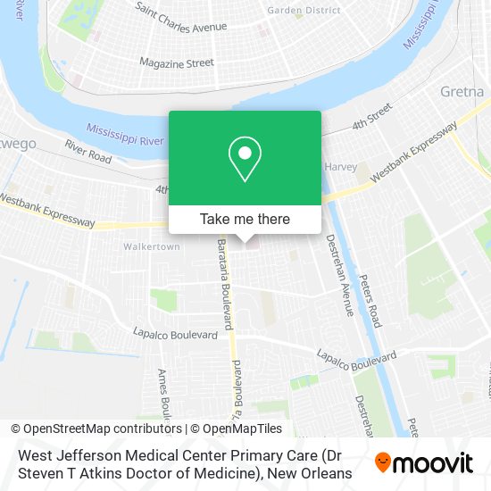 Mapa de West Jefferson Medical Center Primary Care (Dr Steven T Atkins Doctor of Medicine)