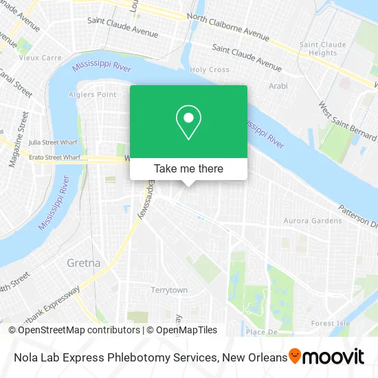 Mapa de Nola Lab Express Phlebotomy Services