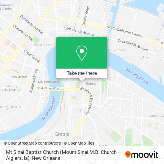 Mapa de Mt Sinai Baptist Church (Mount Sinai M.B. Church - Algiers, la)