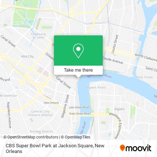 Mapa de CBS Super Bowl Park at Jackson Square