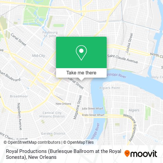 Mapa de Royal Productions (Burlesque Ballroom at the Royal Sonesta)