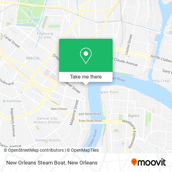 New Orleans Steam Boat map