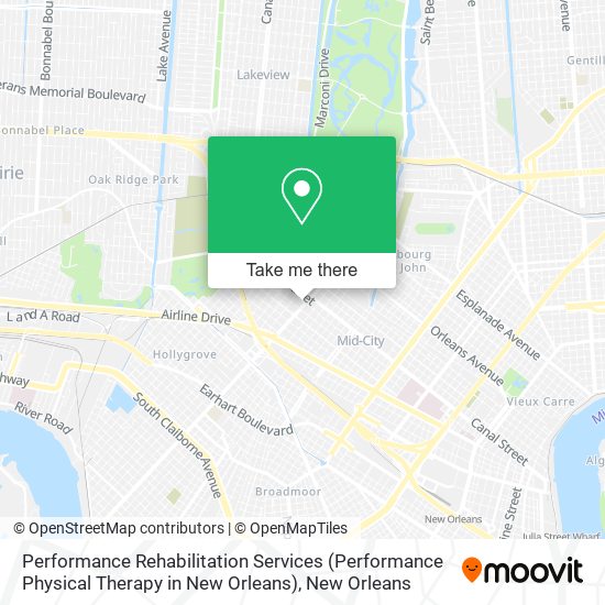 Mapa de Performance Rehabilitation Services (Performance Physical Therapy in New Orleans)