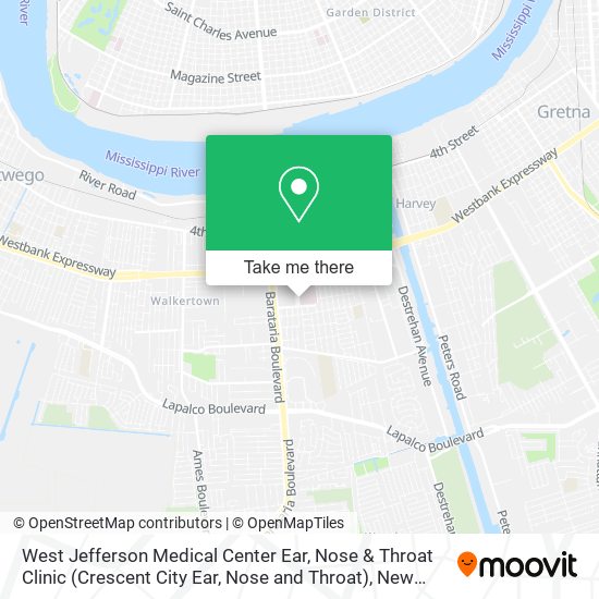 West Jefferson Medical Center Ear, Nose & Throat Clinic (Crescent City Ear, Nose and Throat) map