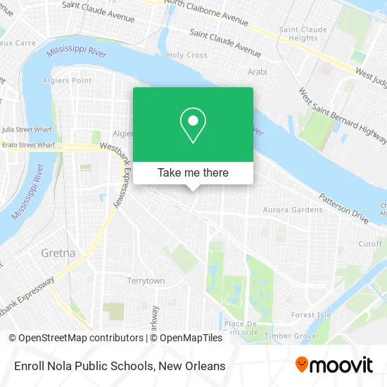 Mapa de Enroll Nola Public Schools