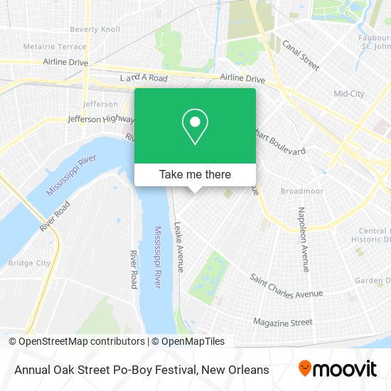 Annual Oak Street Po-Boy Festival map