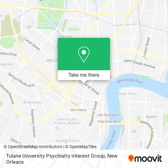 Tulane University Psychiatry Interest Group map