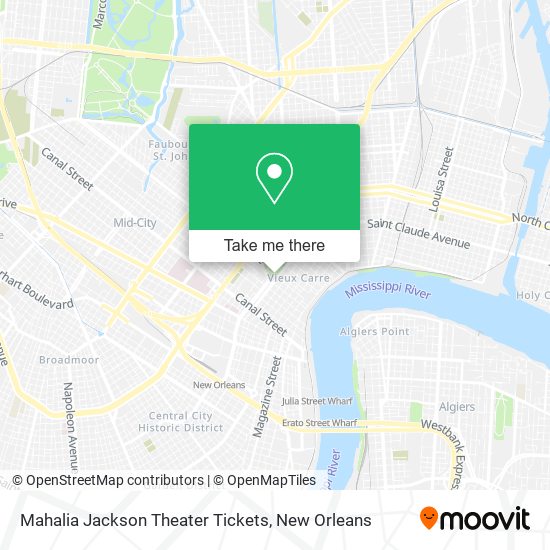 Mapa de Mahalia Jackson Theater Tickets