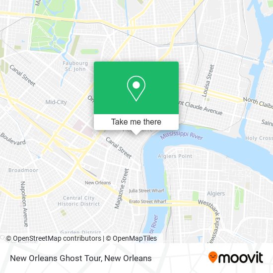 Mapa de New Orleans Ghost Tour