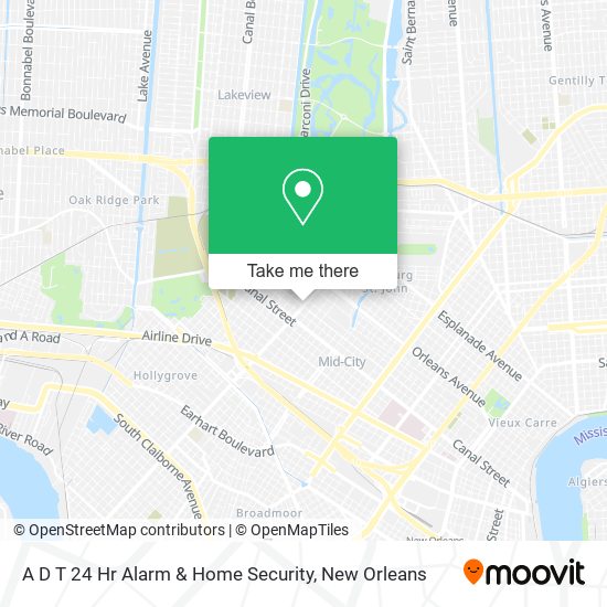 Mapa de A D T 24 Hr Alarm & Home Security