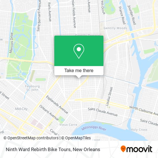 Ninth Ward Rebirth Bike Tours map