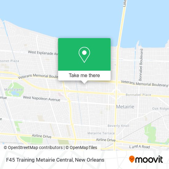 Mapa de F45 Training Metairie Central