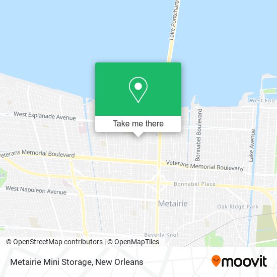 Mapa de Metairie Mini Storage