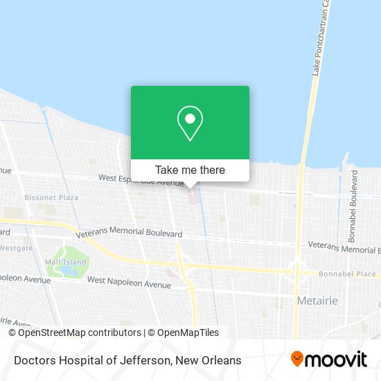 Doctors Hospital of Jefferson map