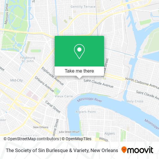 The Society of Sin Burlesque & Variety map