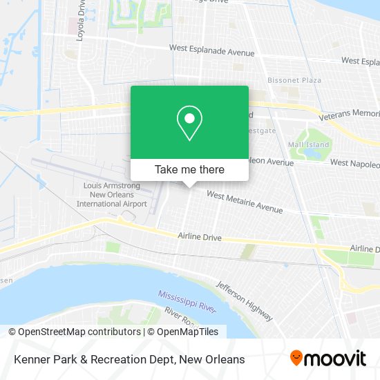 Kenner Park & Recreation Dept map
