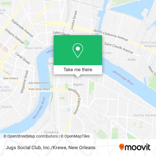 Mapa de Jugs Social Club, Inc./Krewe