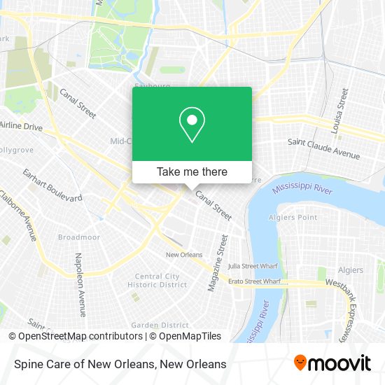 Spine Care of New Orleans map