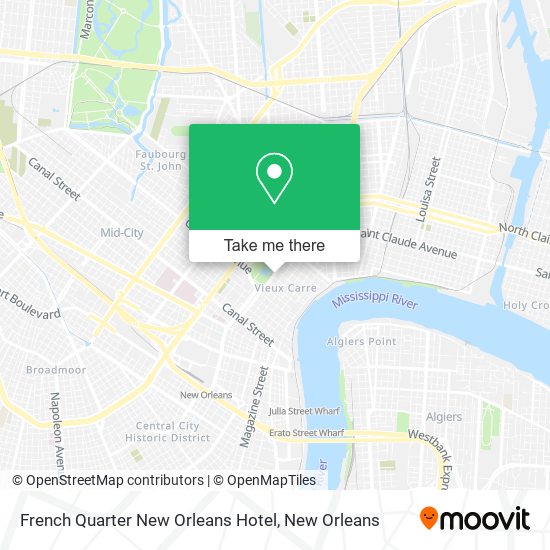 French Quarter New Orleans Hotel map