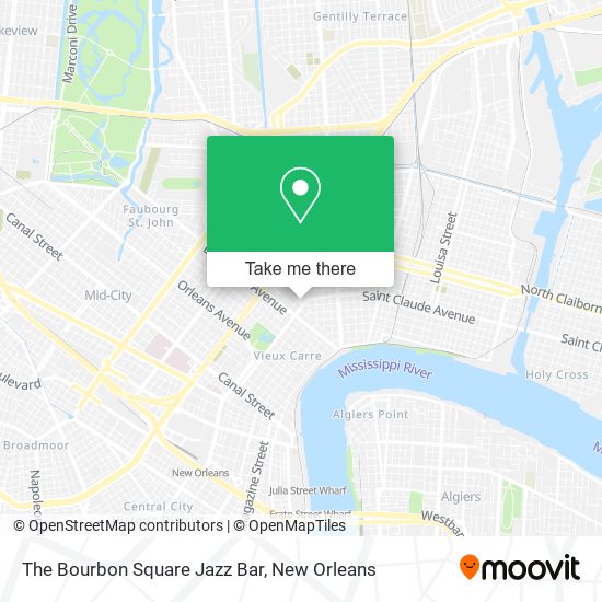 The Bourbon Square Jazz Bar map