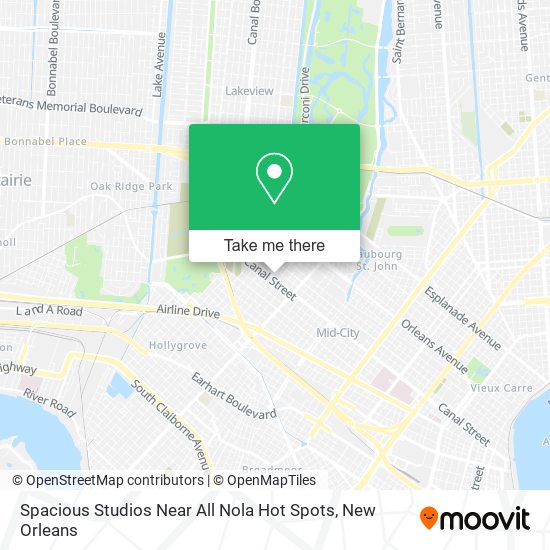 Spacious Studios Near All Nola Hot Spots map