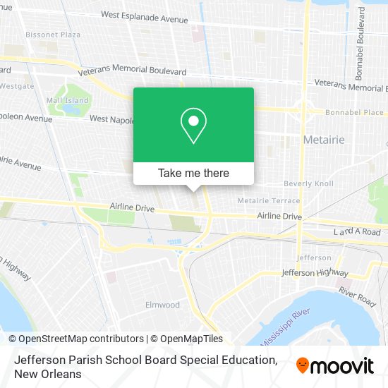Mapa de Jefferson Parish School Board Special Education
