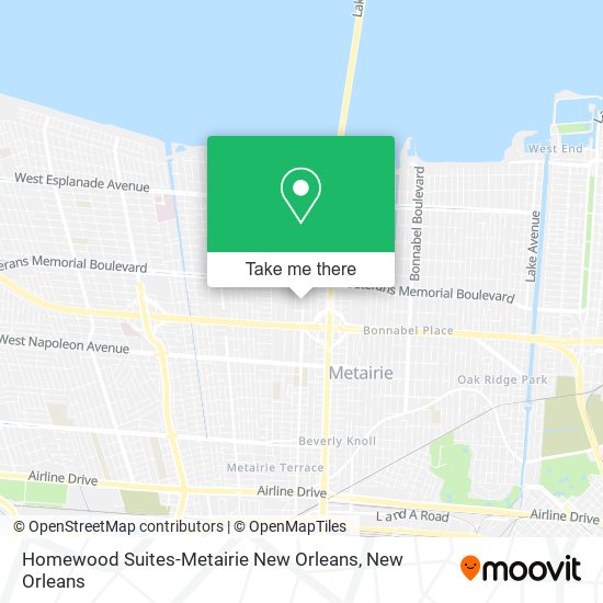 Mapa de Homewood Suites-Metairie New Orleans