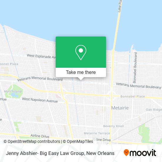 Mapa de Jenny Abshier- Big Easy Law Group