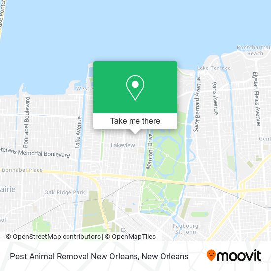 Pest Animal Removal New Orleans map