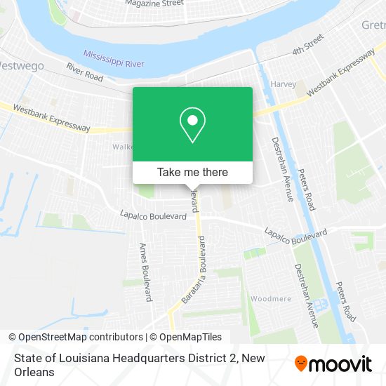 State of Louisiana Headquarters District 2 map