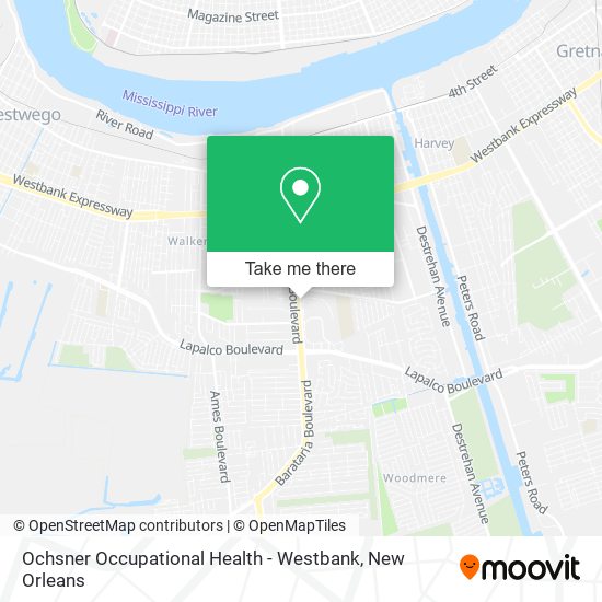 Ochsner Occupational Health - Westbank map