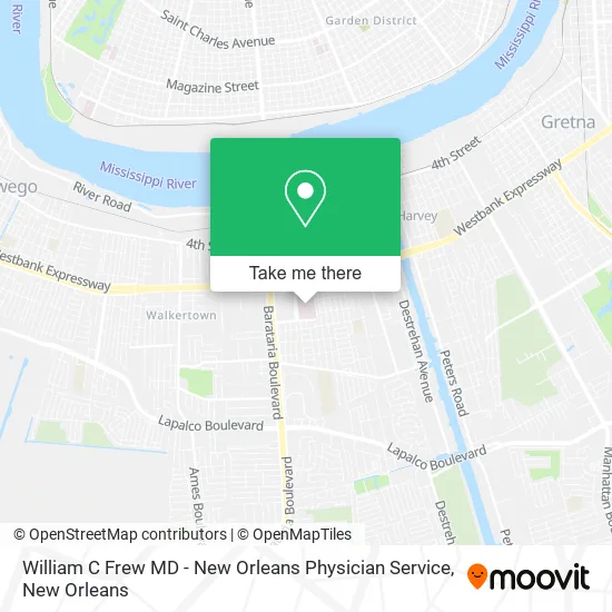 William C Frew MD - New Orleans Physician Service map