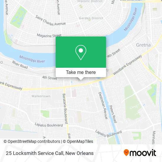 25 Locksmith Service Call map