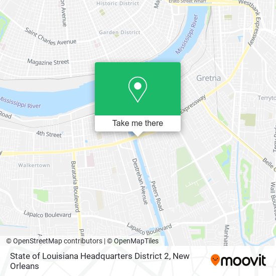 State of Louisiana Headquarters District 2 map