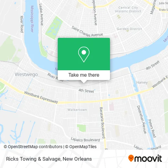 Ricks Towing & Salvage map