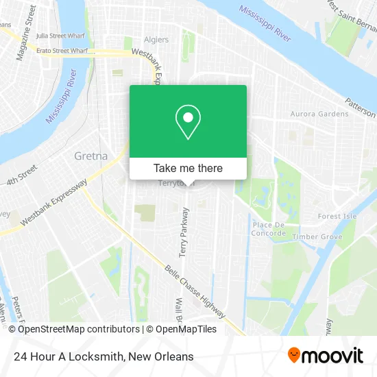24 Hour A Locksmith map