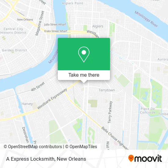 A Express Locksmith map