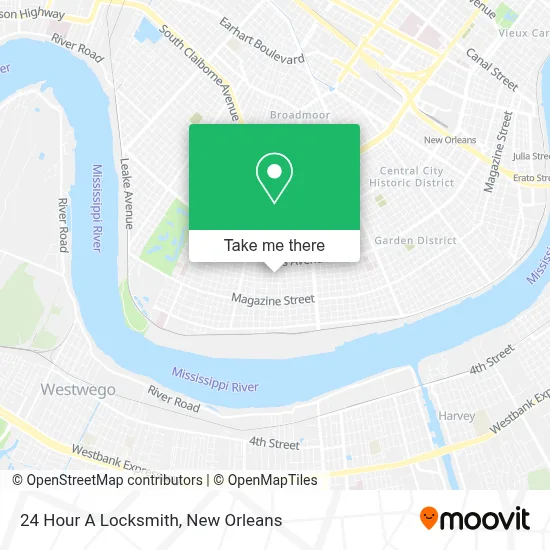 24 Hour A Locksmith map