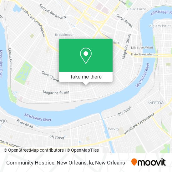 Community Hospice, New Orleans, la map
