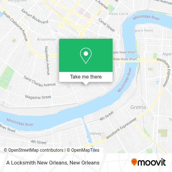 A Locksmith New Orleans map