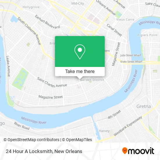 24 Hour A Locksmith map