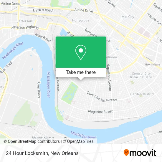 24 Hour Locksmith map