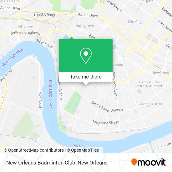 Mapa de New Orleans Badminton Club