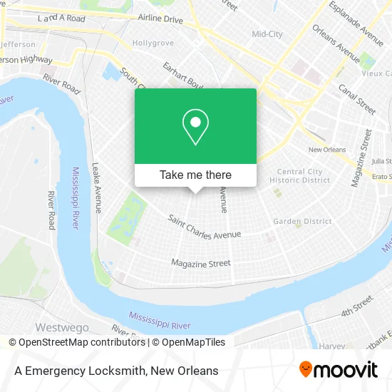 A Emergency Locksmith map