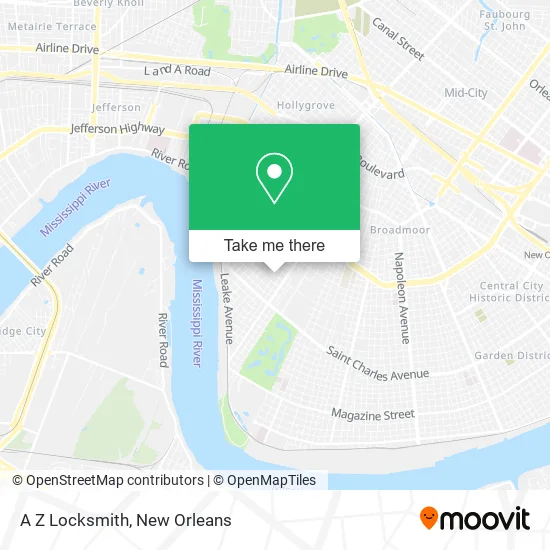 A Z Locksmith map