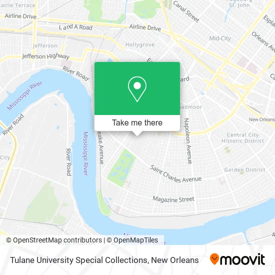 Mapa de Tulane University Special Collections