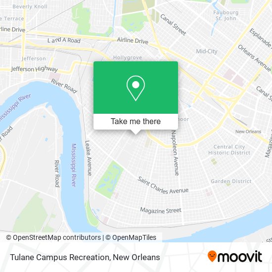 Mapa de Tulane Campus Recreation