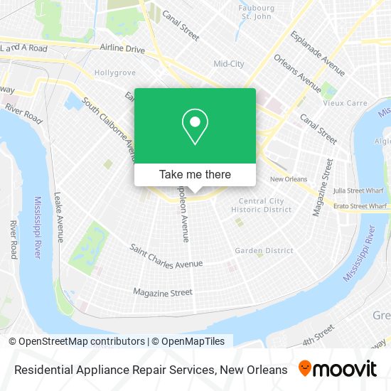 Residential Appliance Repair Services map