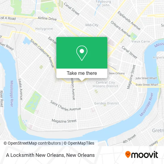 A Locksmith New Orleans map